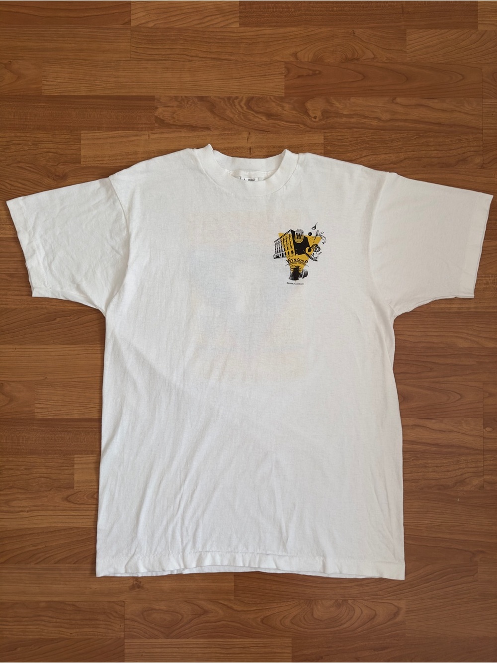 Vintage 90s White Short Sleeve Wynkoop Brewing Jed Fest Tee Graphic